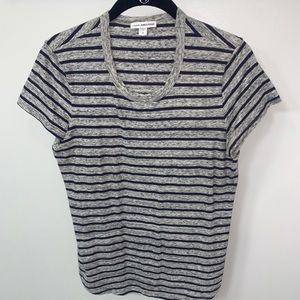 Standard James Perse Striped T Shirt - Navy/Grey